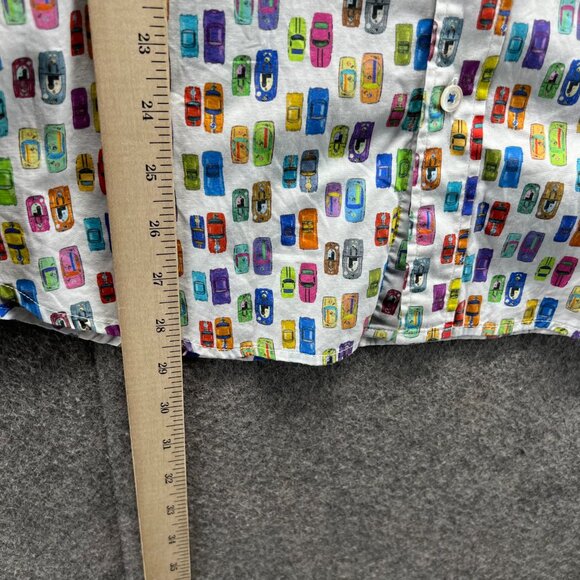 Bugatchi Shirt Mens Large Multicolor Button Down Long Sleeve Cars Pattern AOP - Picture 6 of 12